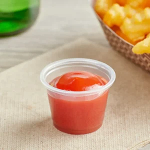 1 oz. Clear Plastic Sauce Cup - 2500/Case/01A