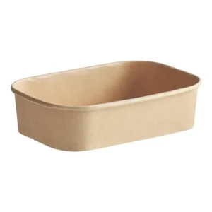 24oz. Rectangular Kraft PE-Lined Microwavable Container/300/Case/F750