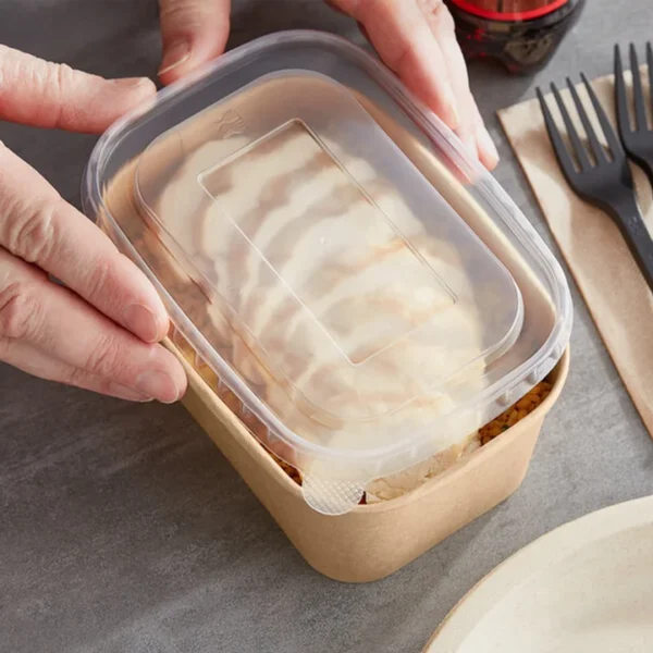 16 oz. Rectangular Kraft PE-Lined Microwavable Container/300/Case/F500