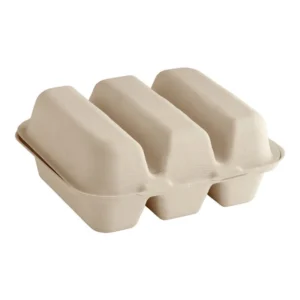 3-Compartment Compostable Taco Clamshell - 300/Case/MH119