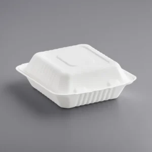 8”-Sugar Cane Hinged Take-Out Container - 200/case/SG81