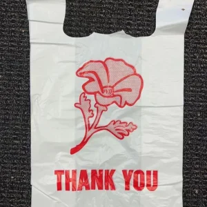 White-Thank you-10.5*6*19- T-Shirt Bag - 1300/Case/TBR02