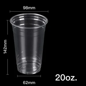 Clear-PET Plastic cup-20oz 1000/case