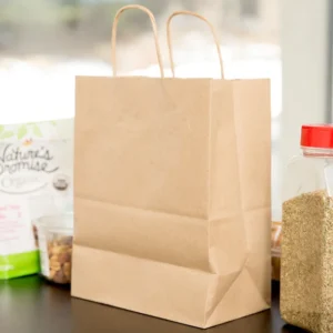 Brown Kraft Paper Bag With Handle Medium 250pc/case/MK2