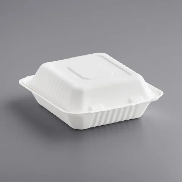 8”-Sugar Cane Hinged Take-Out Container - 200/case/SG81