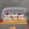 Clear-6”9“Microwaveable Plastic Hinged Take-Out Container - 150/case-206