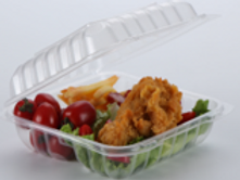Clear-8”/3-Microwaveable Plastic Hinged Take-Out Container - 150Case-803T