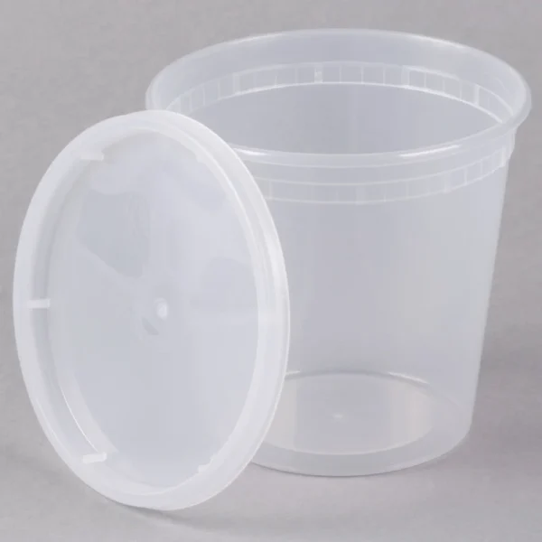 Clear-Round Microwavable Plastic -Container Combo Pack - 240/Case/24oz-C24