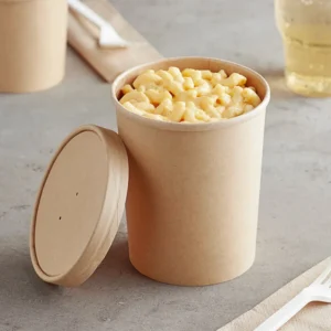 Kraft Paper Food Cup with Vented Lid 32oz/250/case/CP32