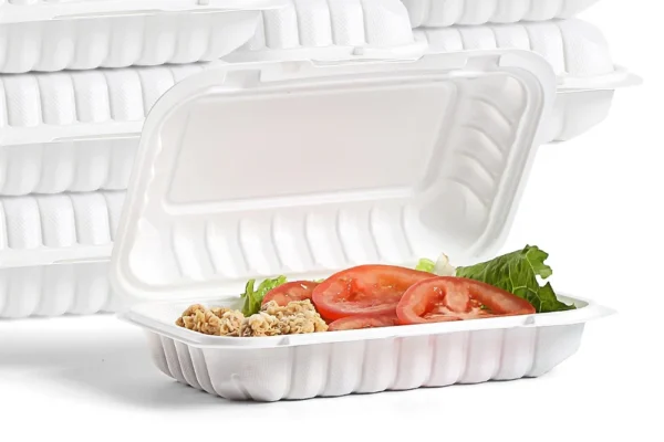 White-6”9“-Microwaveable Plastic Hinged Take-Out Container - 150/case-205