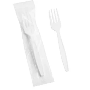White Heavy Weight Plastic Fork Individually Warp 1000/case/SY-HWPF-51W