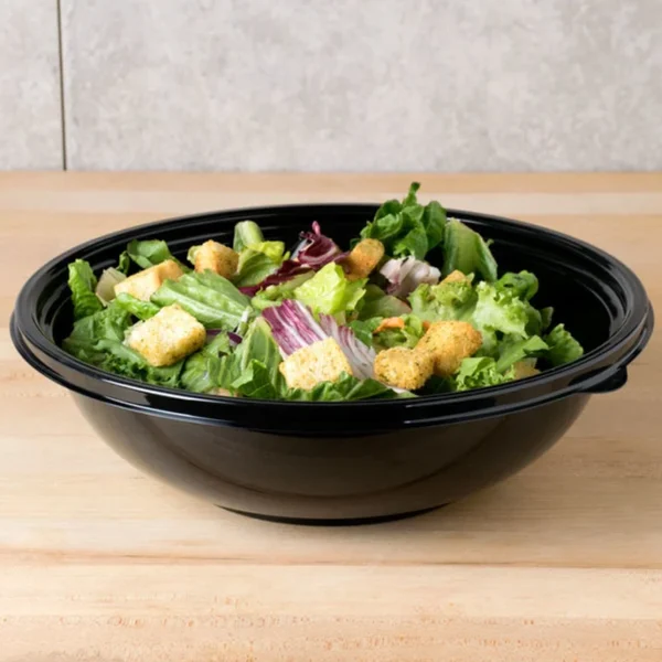 Black - Round Microwavable Container with Lid - 150/Case/50oz-YN50