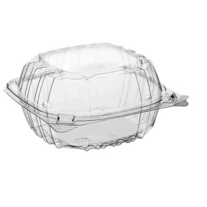 Clear-6” Plastic Hinged Take-Out Container - 400/case-NC61