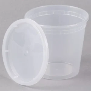 Clear-Round Microwavable Plastic -Container Combo Pack - 240/Case/24oz-C24