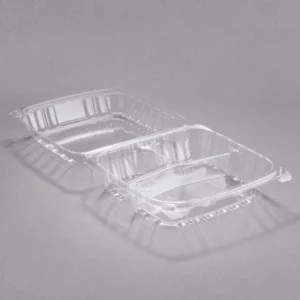 Clear-9“ /3 Plastic Hinged Take-Out Container - 150/case-NC903