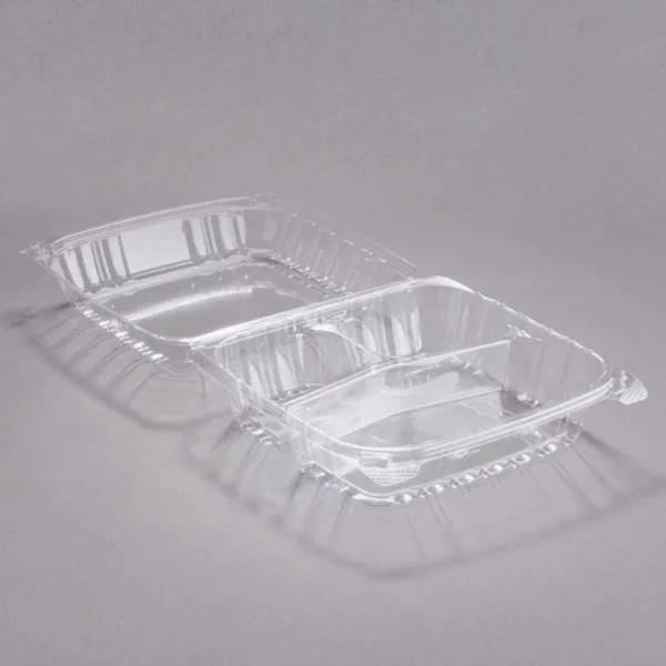 Clear-9“ /3 Plastic Hinged Take-Out Container - 150/case-NC903