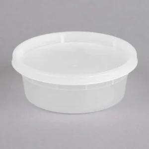 Clear-Round Microwavable Plastic -Container Combo Pack - 240/Case/8oz-S8/C8